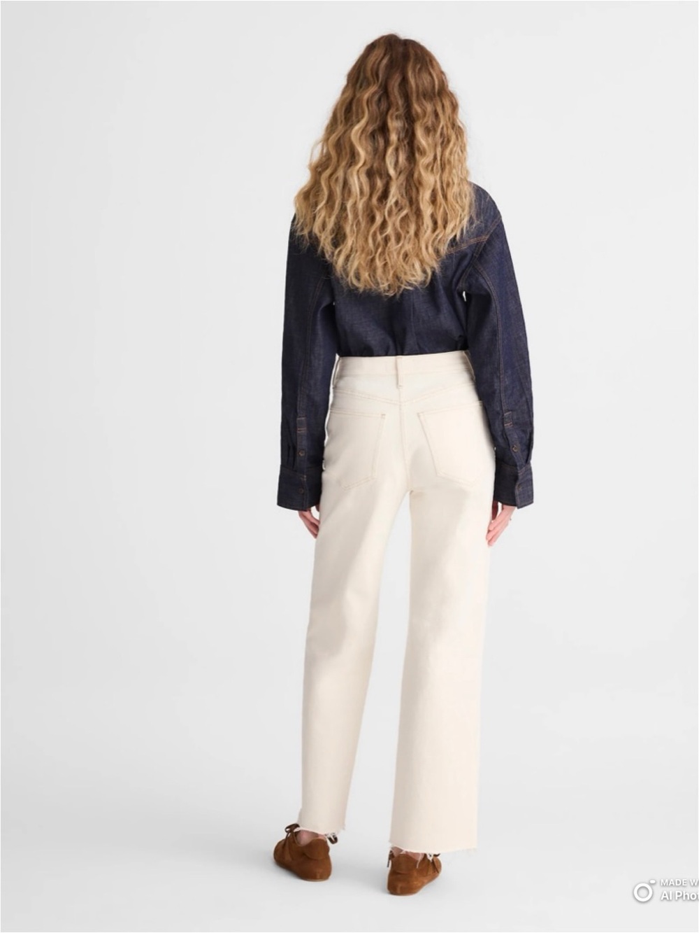 Madewell The SHORT Perfect Vintage Wide-Leg Crop Jean Size 26S NWT Cream Summer - Picture 10 of 17